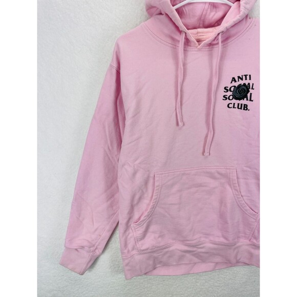 Anti Social Social Club Bat Emoji Hoodie Women’s S Pink Graphic Pullover Street - Picture 5 of 12
